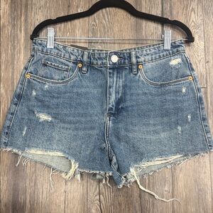 Blank NYC Blue Distressed Jean Shorts